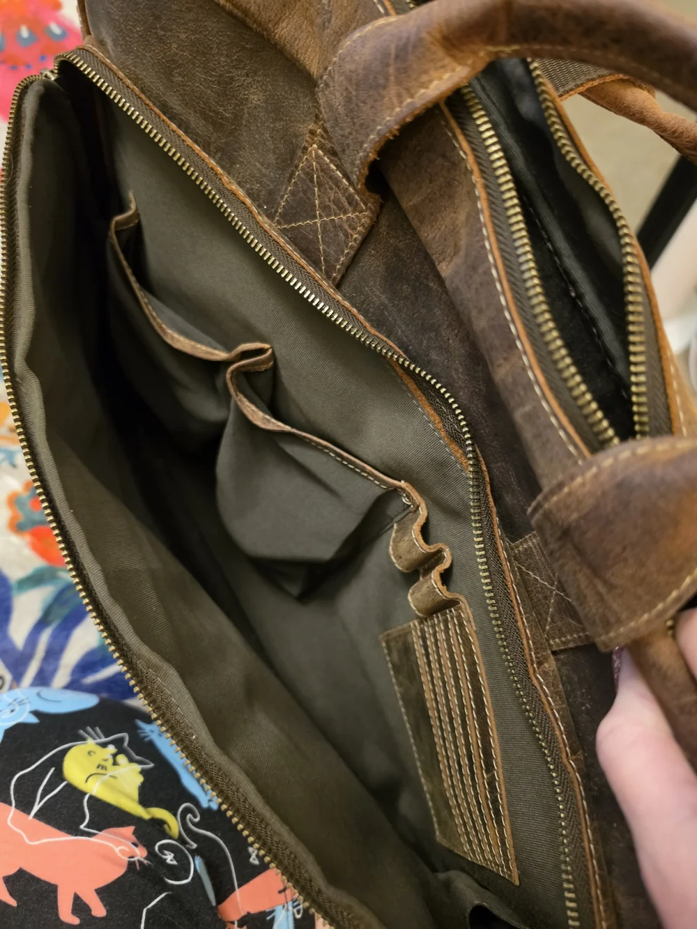 Brown Leather Men's Briefcase Shoulder Bag